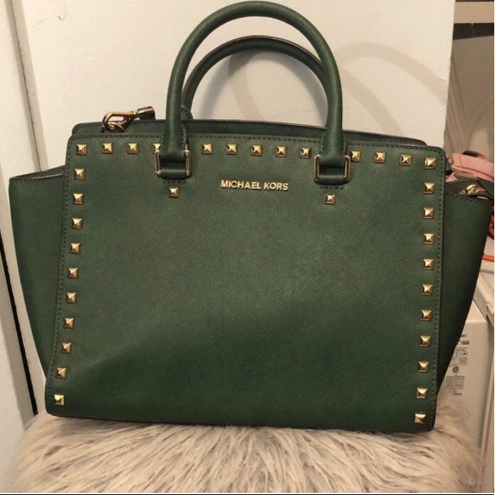 Michael kors green satchel